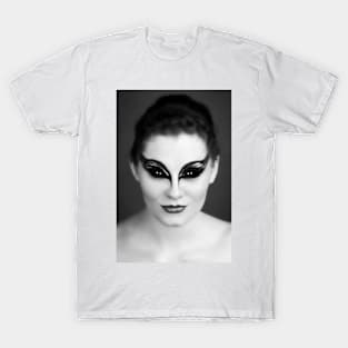 Girl with Black Swan style makeup on eyes. T-Shirt